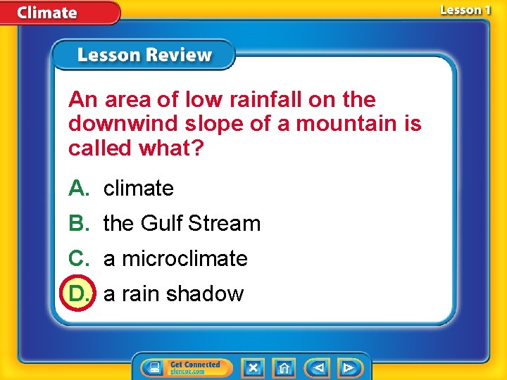 An area of low rainfall on the downwind slope of a mountain is called