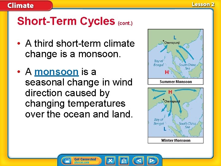 Short-Term Cycles (cont. ) • A third short-term climate change is a monsoon. •