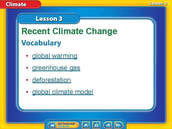 Recent Climate Change • global warming • greenhouse gas • deforestation • global climate