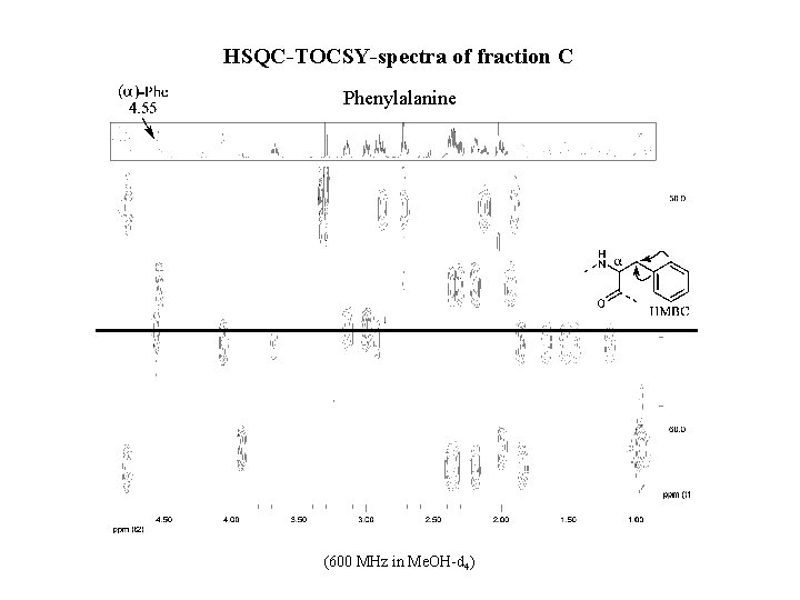 HSQC-TOCSY-spectra of fraction C Phenylalanine (600 MHz in Me. OH-d 4) 