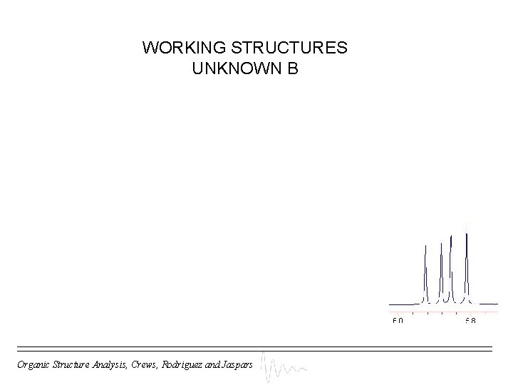 WORKING STRUCTURES UNKNOWN B Organic Structure Analysis, Crews, Rodriguez and Jaspars 