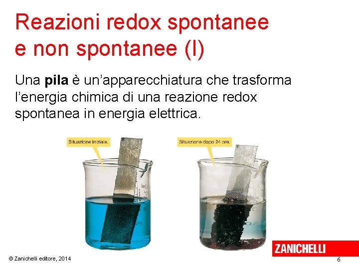 Reazioni redox spontanee e non spontanee (I) Una pila è un’apparecchiatura che trasforma l’energia