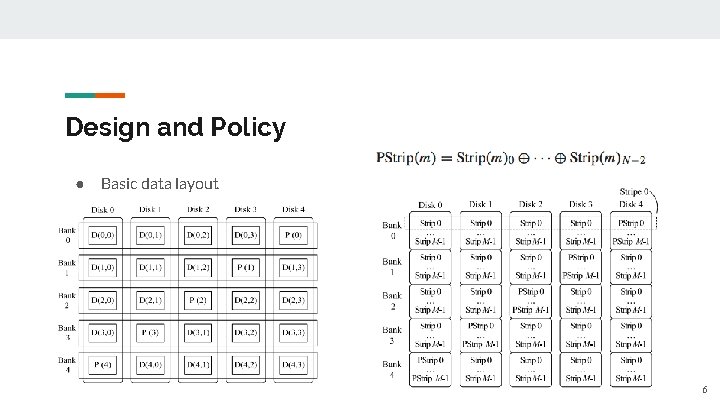 Design and Policy ● Basic data layout 6 