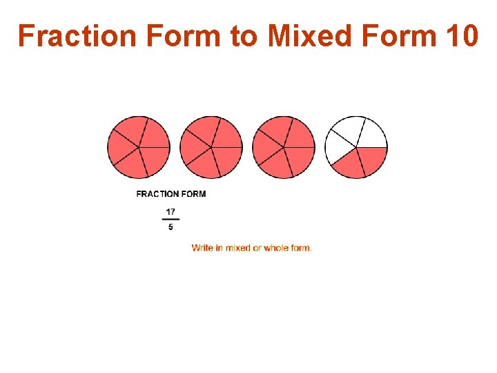 Fraction Form to Mixed Form 10 