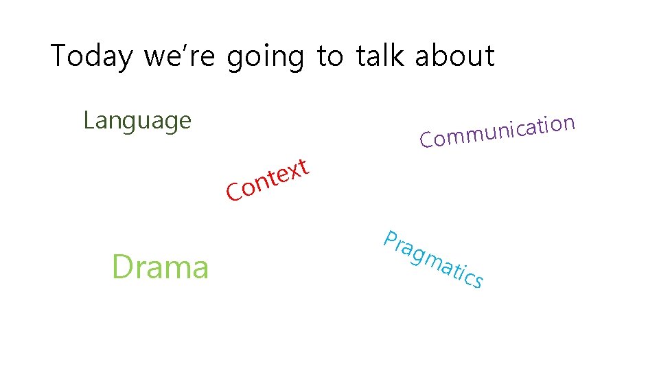 Today we’re going to talk about Language t x nte n o i t