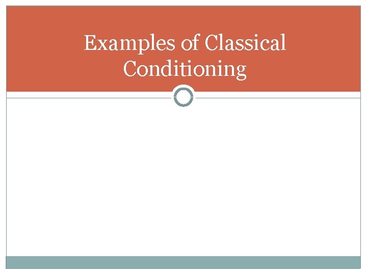 Examples of Classical Conditioning 