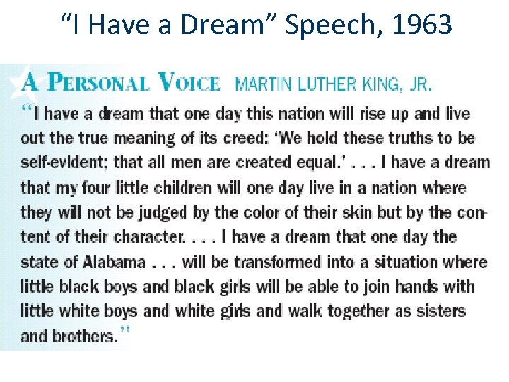 “I Have a Dream” Speech, 1963 