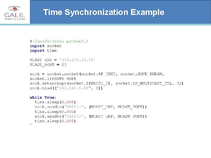 Time Synchronization Example 