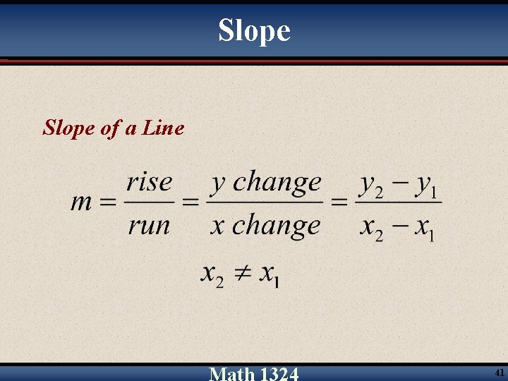 Slope of a Line 41 