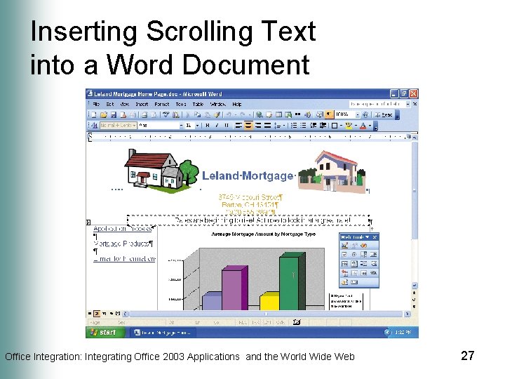 Inserting Scrolling Text into a Word Document Office Integration: Integrating Office 2003 Applications and
