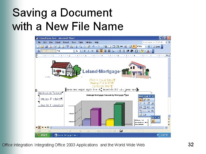 Saving a Document with a New File Name Office Integration: Integrating Office 2003 Applications