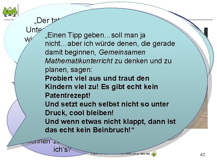 tatsächliche „ „Der Planungsaufwand ist „Für mich war beim Herangehen „Handlungskompetenzen und andes „Durch