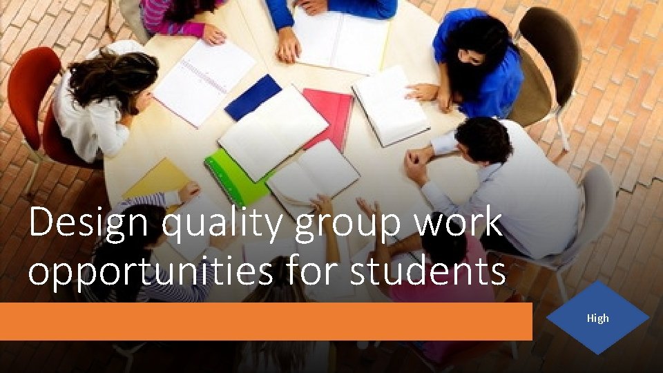 Design quality group work opportunities for students High 