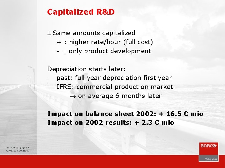 Capitalized R&D ± Same amounts capitalized + : higher rate/hour (full cost) - :