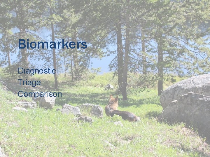 Biomarkers Diagnostic Triage Comparison Biomarkers Diagnostic Triage Comparison