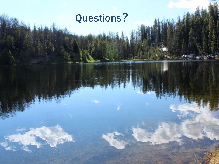 Questions? Questions?
