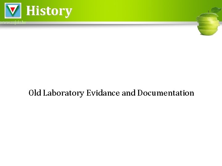 History www. zzjziz. hr Old Laboratory Evidance and Documentation 