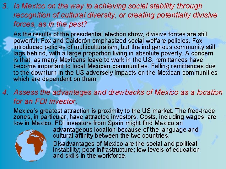 3. Is Mexico on the way to achieving social stability through recognition of cultural