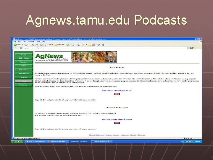 Agnews. tamu. edu Podcasts 