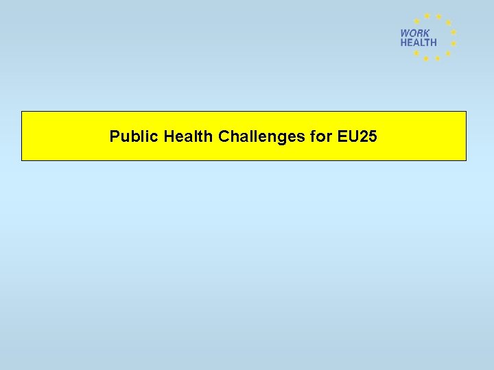 Public Health Challenges for EU 25 