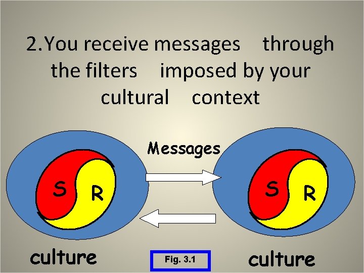2. You receive messages through the filters imposed by your cultural context Messages S