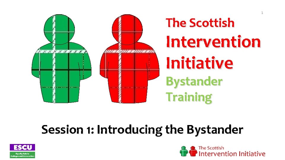 The Scottish 1 Intervention Initiative Bystander Training Session 1: Introducing the Bystander 