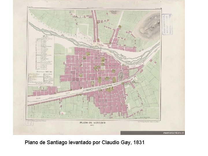 Plano de Santiago levantado por Claudio Gay, 1831 