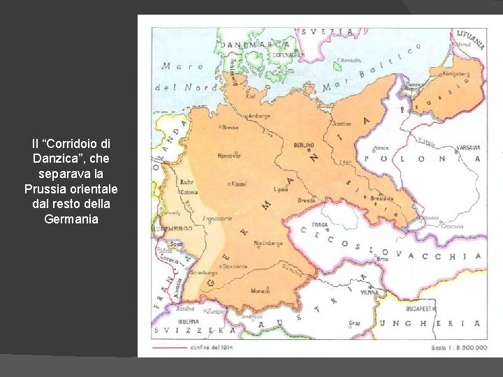 Il “Corridoio di Danzica”, che separava la Prussia orientale dal resto della Germania 