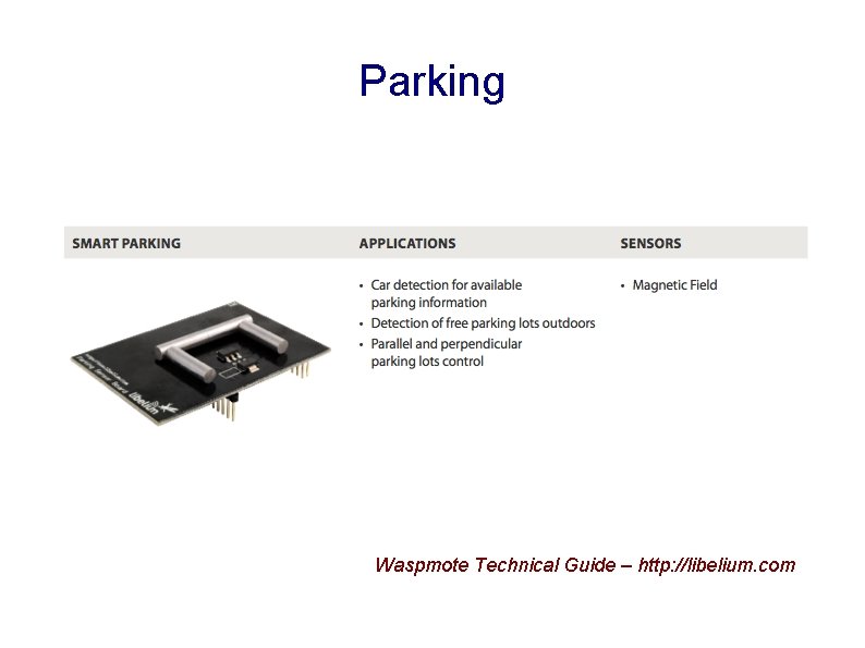 Parking Waspmote Technical Guide – http: //libelium. com 