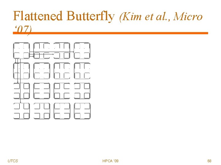 Flattened Butterfly (Kim et al. , Micro ‘ 07) UTCS HPCA '09 68 