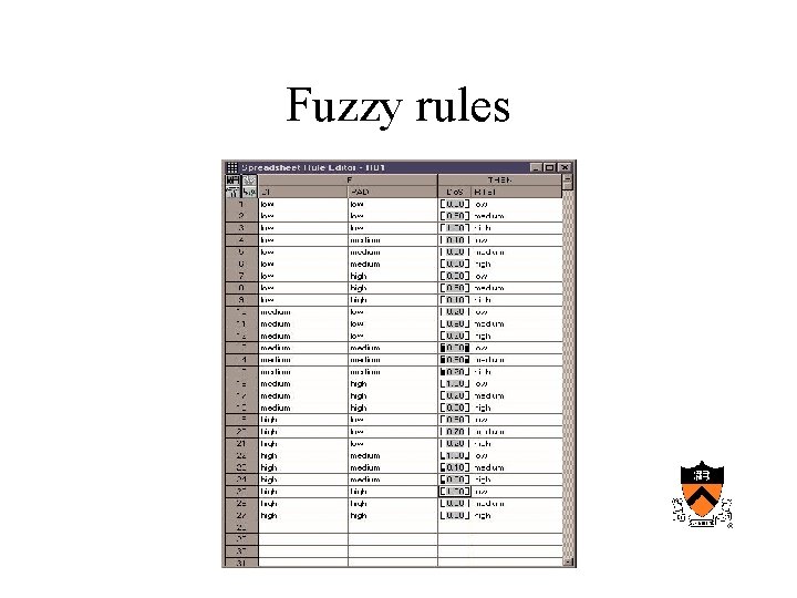 Fuzzy rules 