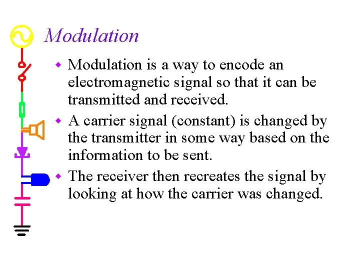 Modulation is a way to encode an electromagnetic signal so that it can be