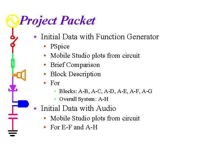 Project Packet w Initial Data with Function Generator • • • PSpice Mobile Studio