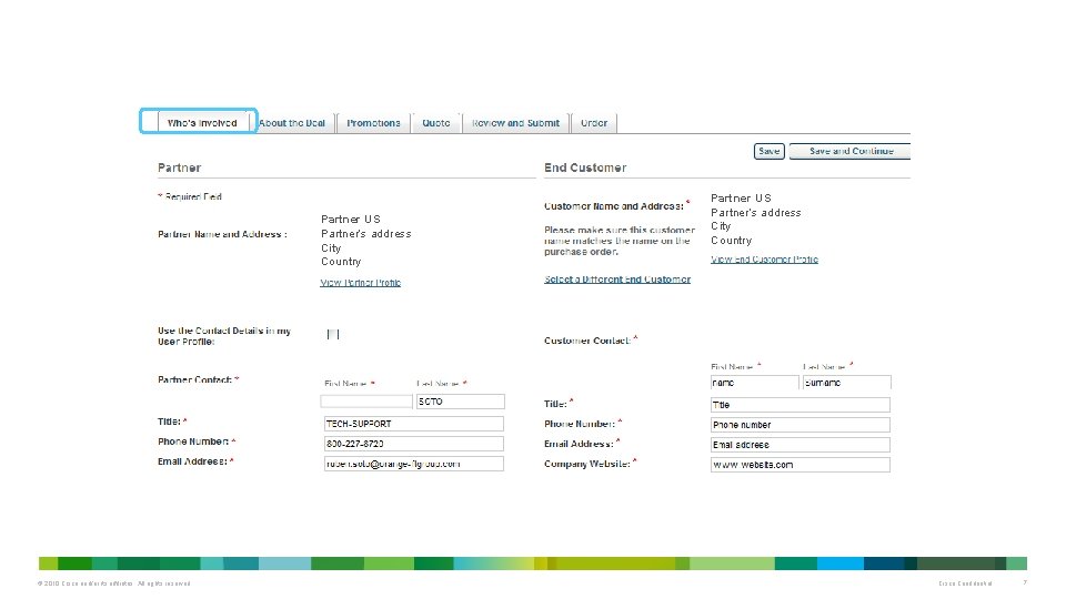 Partner US Partner’s address City Country © 2010 Cisco and/or its affiliates. All rights