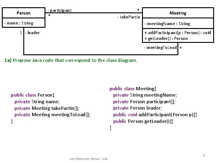 Person - participant * - name : String * - take. Part. In Meeting