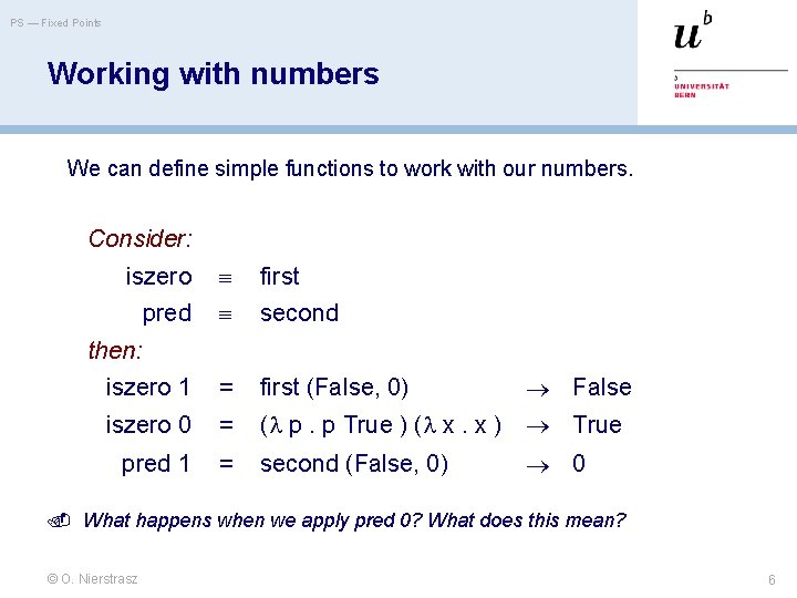 PS — Fixed Points Working with numbers We can define simple functions to work