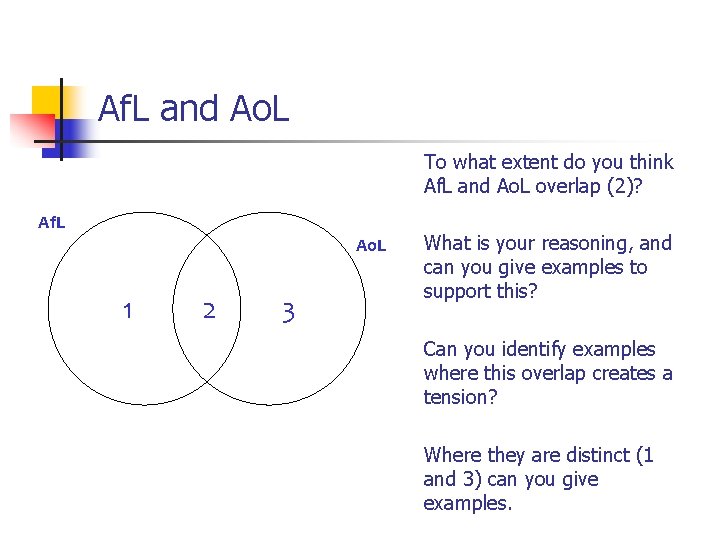 Af. L and Ao. L To what extent do you think Af. L and