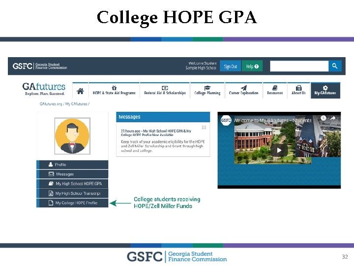 College HOPE GPA 32 