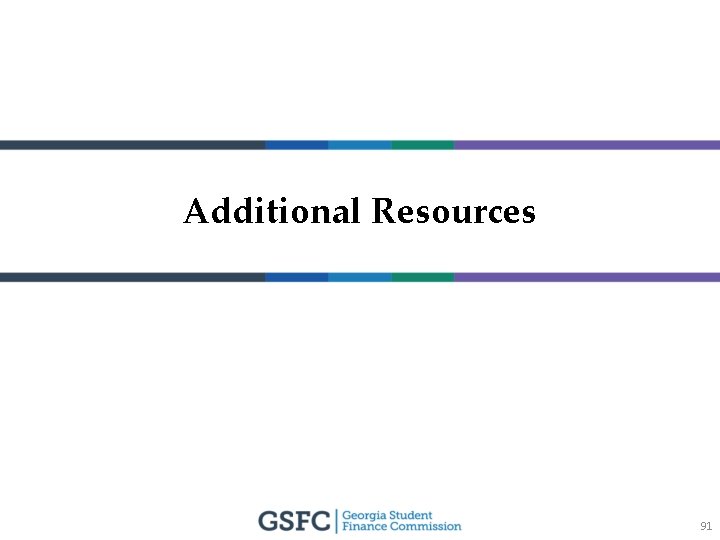 Additional Resources 91 