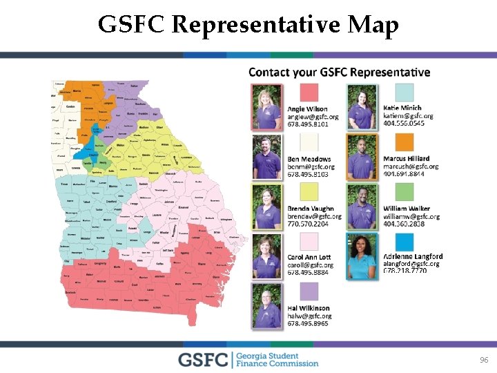 GSFC Representative Map 96 