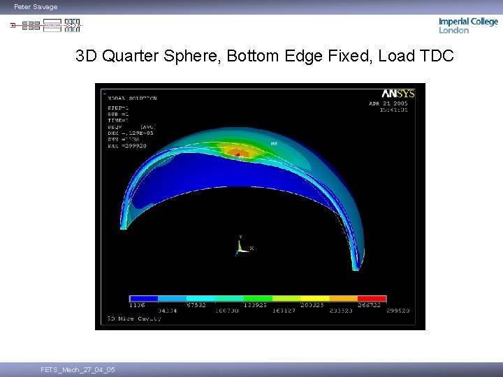 Peter Savage 3 D Quarter Sphere, Bottom Edge Fixed, Load TDC FETS_Mech_27_04_05 