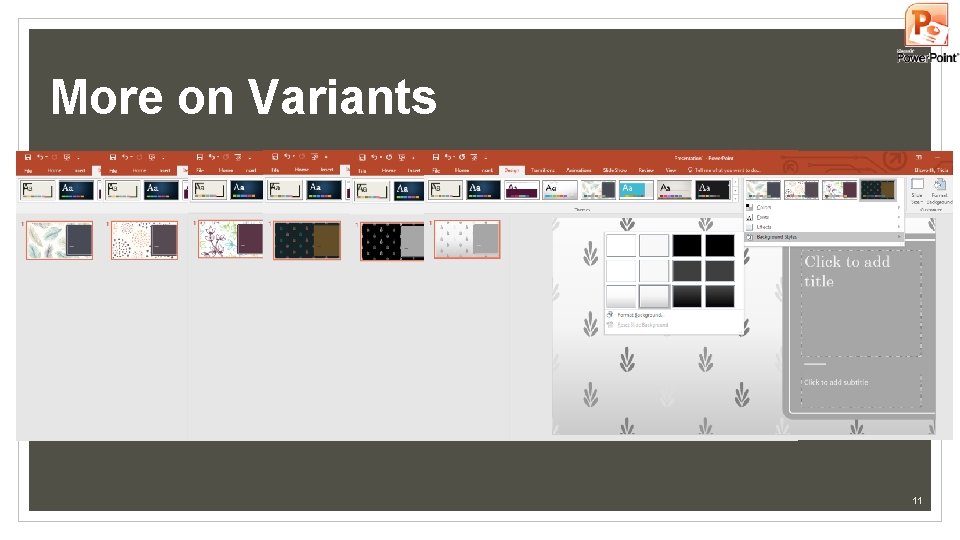 More on Variants 11 More on Variants 11