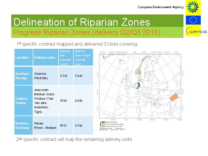 Delineation of Riparian Zones Progress Riparian Zones (delivery Q 2/Q 3 2015) 1 st