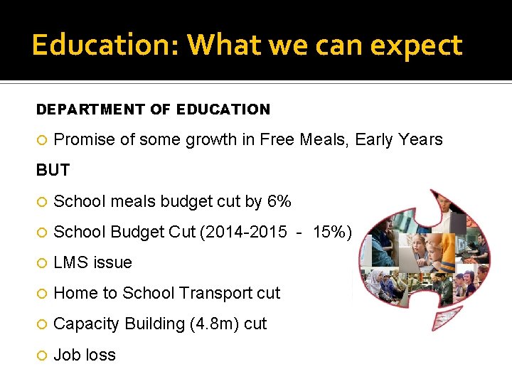 Education: What we can expect DEPARTMENT OF EDUCATION Promise of some growth in Free