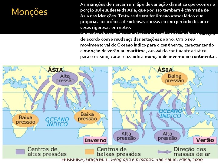 Monções As monções demarcam um tipo de variação climática que ocorre na porção sul