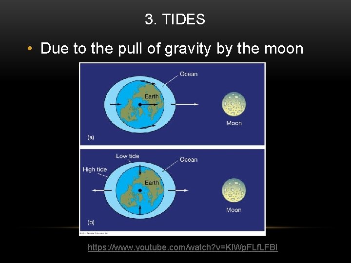 3. TIDES • Due to the pull of gravity by the moon https: //www.