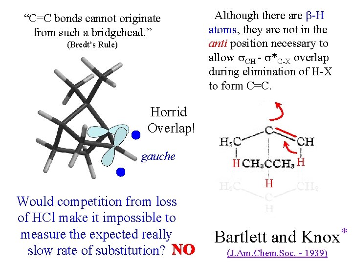 “C=C bonds cannot originate from such a bridgehead. ” (Bredt’s Rule) Although there are