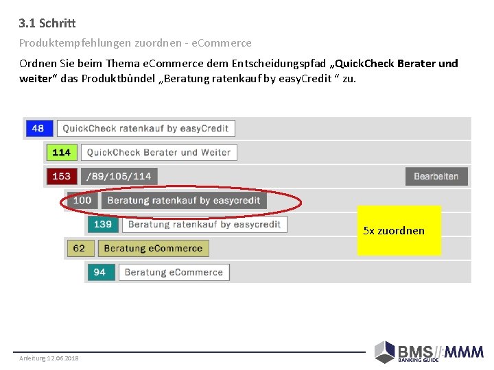 3. 1 Schritt Produktempfehlungen zuordnen - e. Commerce Ordnen Sie beim Thema e. Commerce