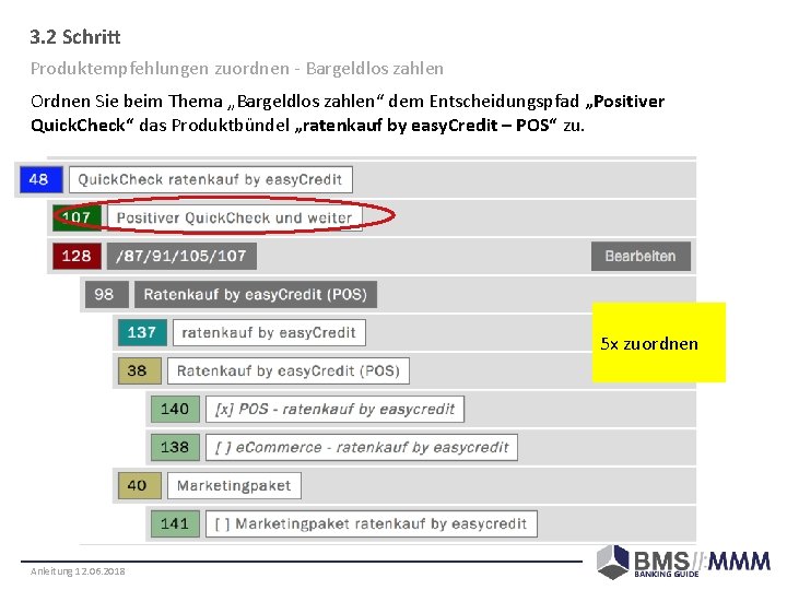 3. 2 Schritt Produktempfehlungen zuordnen - Bargeldlos zahlen Ordnen Sie beim Thema „Bargeldlos zahlen“