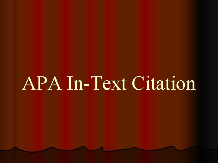 APA In-Text Citation 